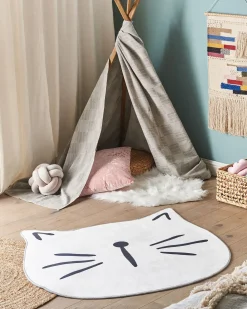 Sale Beliani Tappeto per bambini KITTY ø 100 cm Bianco