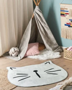 Outlet Beliani Tappeto per bambini KITTY ø 100 cm Grigio