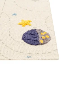 Hot Beliani Tappeto per bambini LANGSA Beige 80 x 150 cm Cotone Beige Blu Giallo Grigio Multicolore
