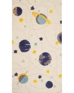 Hot Beliani Tappeto per bambini LANGSA Beige 80 x 150 cm Cotone Beige Blu Giallo Grigio Multicolore