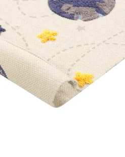 Hot Beliani Tappeto per bambini LANGSA Beige 80 x 150 cm Cotone Beige Blu Giallo Grigio Multicolore