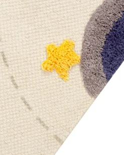 Hot Beliani Tappeto per bambini LANGSA Beige 80 x 150 cm Cotone Beige Blu Giallo Grigio Multicolore