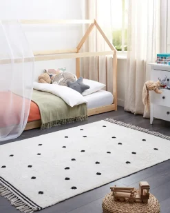 Online Beliani Tappeto per bambini LAZA sporco 140 x 200 cm Cotone Bianco