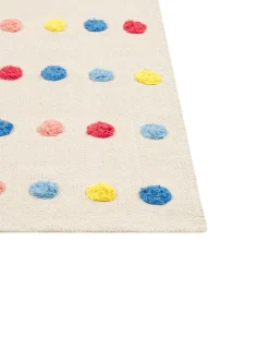 Outlet Beliani Tappeto per bambini LELES Beige 80 x 150 cm Cotone Beige Blu Giallo Rosa Multicolore