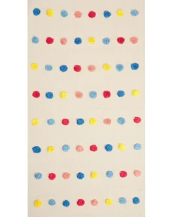 Outlet Beliani Tappeto per bambini LELES Beige 80 x 150 cm Cotone Beige Blu Giallo Rosa Multicolore