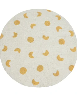 Discount Beliani Tappeto per bambini LOTI Beige ø 140 cm Cotone Beige Giallo