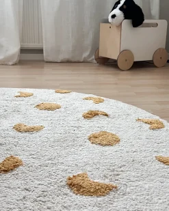 Discount Beliani Tappeto per bambini LOTI Beige ø 140 cm Cotone Beige Giallo