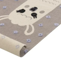 Discount Beliani Tappeto per bambini LUBUK Marrone 80 x 150 cm Cotone Beige Marrone Viola