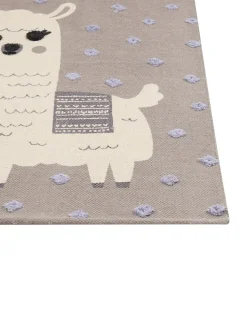 Discount Beliani Tappeto per bambini LUBUK Marrone 80 x 150 cm Cotone Beige Marrone Viola