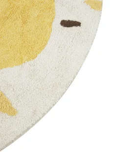 Online Beliani Tappeto per bambini MAWAND Beige ø 140 cm Cotone Beige Giallo