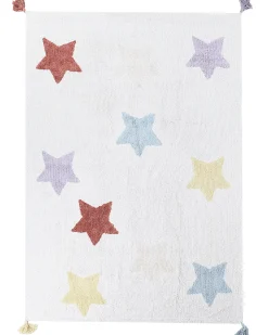 New Beliani Tappeto per bambini MEREVI Multicolore 140 x 200 cm Cotone Bianco Blu Giallo Rosso Multicolore