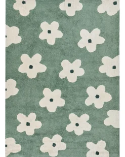 Clearance Beliani Tappeto per bambini MOKHVA Verde Cotone Bianco Verde