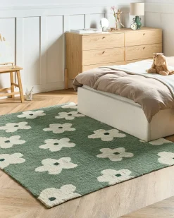 Clearance Beliani Tappeto per bambini MOKHVA Verde Cotone Bianco Verde