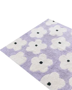 New Beliani Tappeto per bambini MOKHVA Viola chiaro 140 x 200 cm Cotone Bianco Viola
