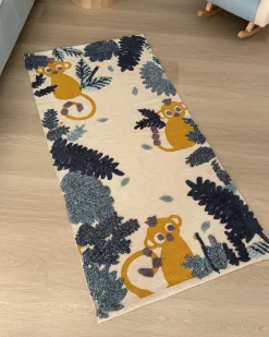 New Beliani Tappeto per bambini NAIBOS Multicolore 80 x 150 cm Cotone Beige Blu Giallo Multicolore