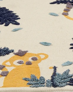 New Beliani Tappeto per bambini NAIBOS Multicolore 80 x 150 cm Cotone Beige Blu Giallo Multicolore
