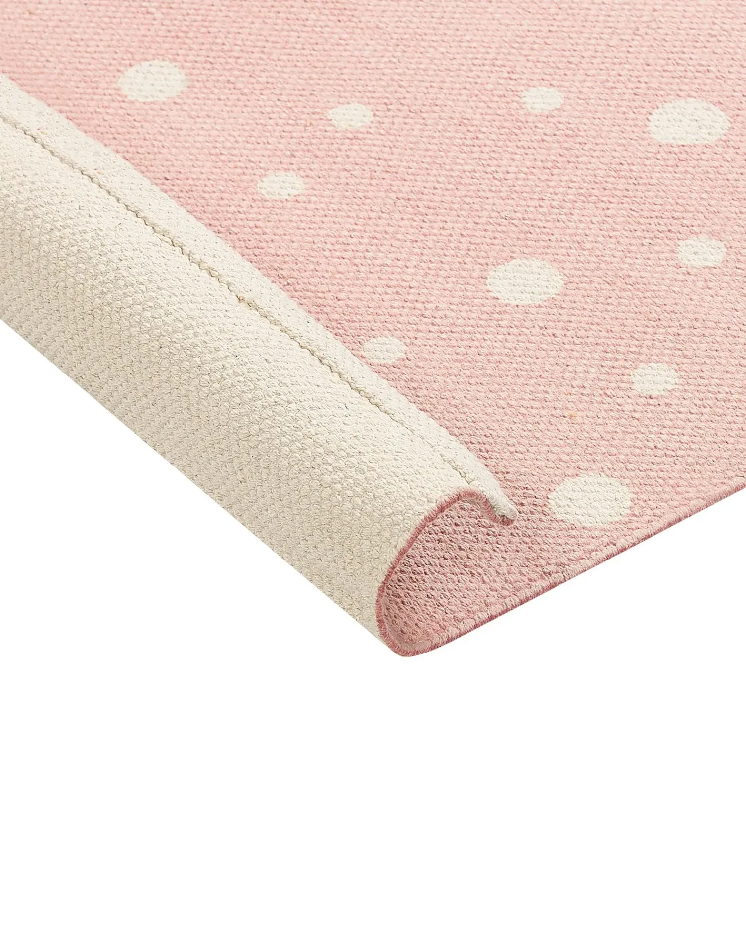 New Beliani Tappeto per bambini PENGKOL Rosa 80 x 150 cm Cotone Bianco Nero Rosa