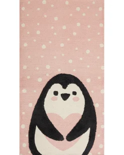 New Beliani Tappeto per bambini PENGKOL Rosa 80 x 150 cm Cotone Bianco Nero Rosa