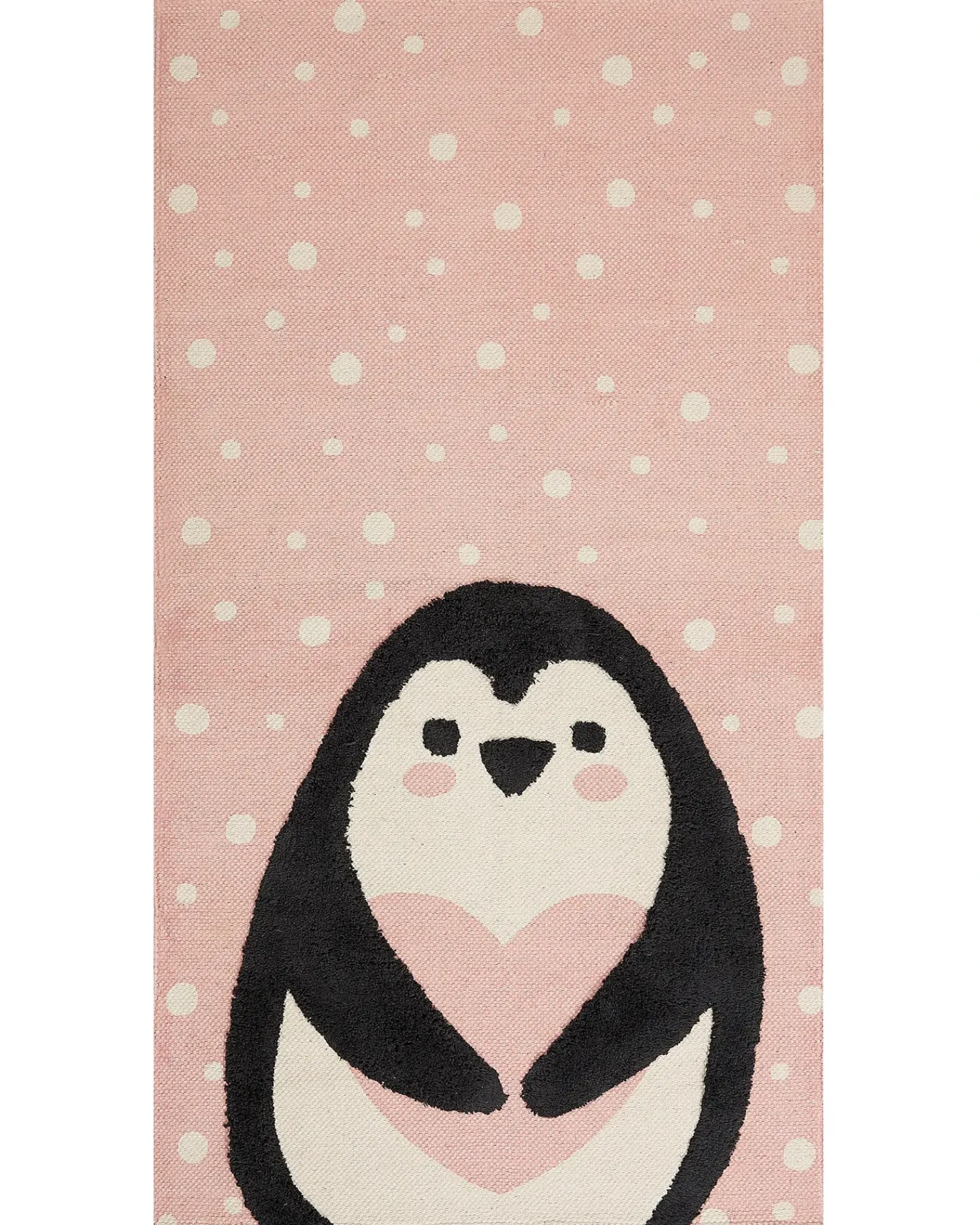 New Beliani Tappeto per bambini PENGKOL Rosa 80 x 150 cm Cotone Bianco Nero Rosa