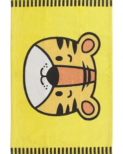 Online Beliani Tappeto per bambini RANCHI Giallo 60 x 90 cm Cotone Bianco Giallo Arancione Nero