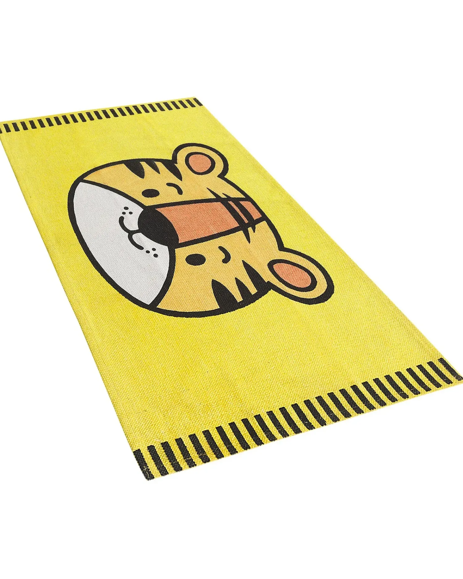 Online Beliani Tappeto per bambini RANCHI Giallo 60 x 90 cm Cotone Bianco Giallo Arancione Nero