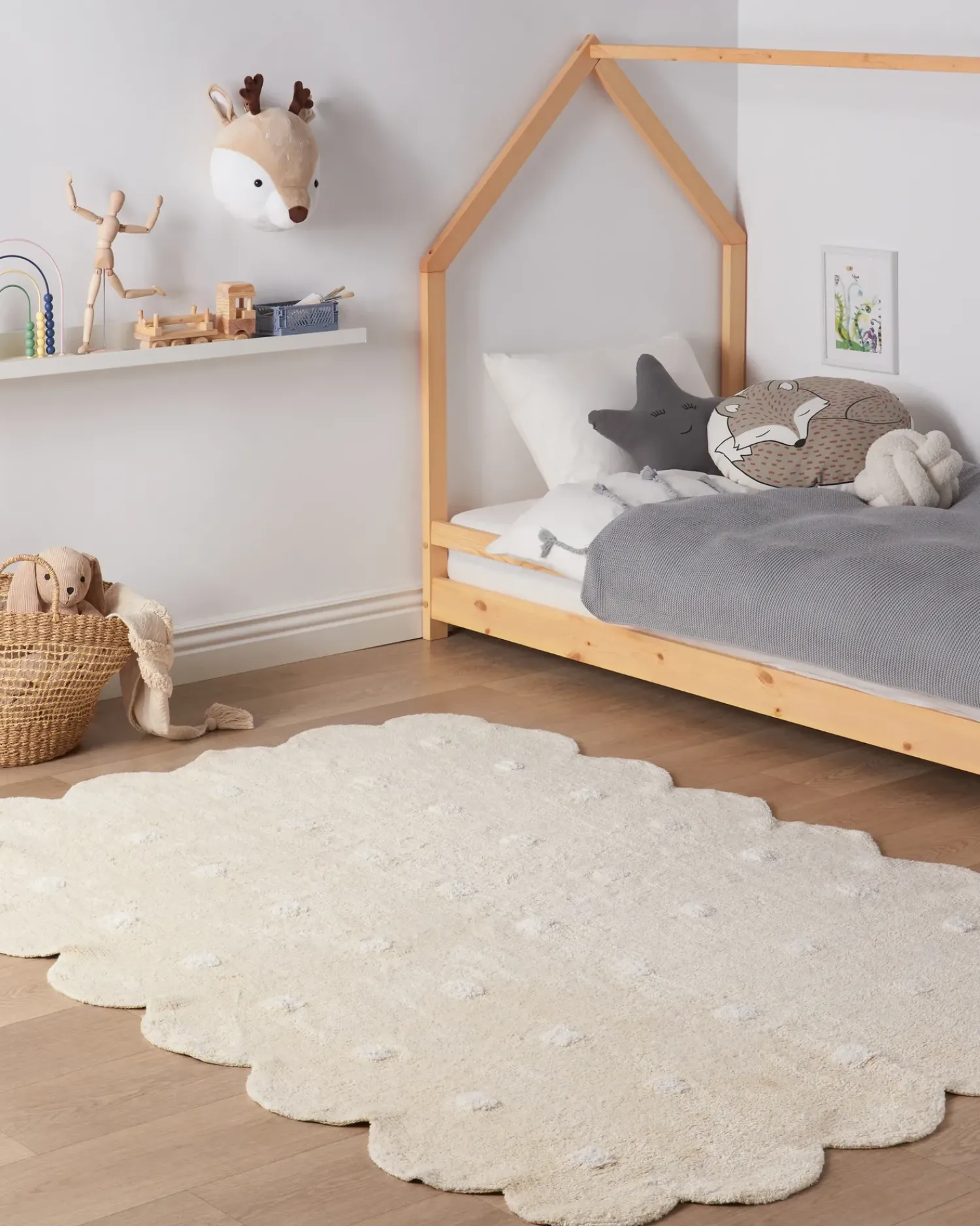 Beliani Tappeto per bambini SAREKI 140 x 200 cm Cotone Beige