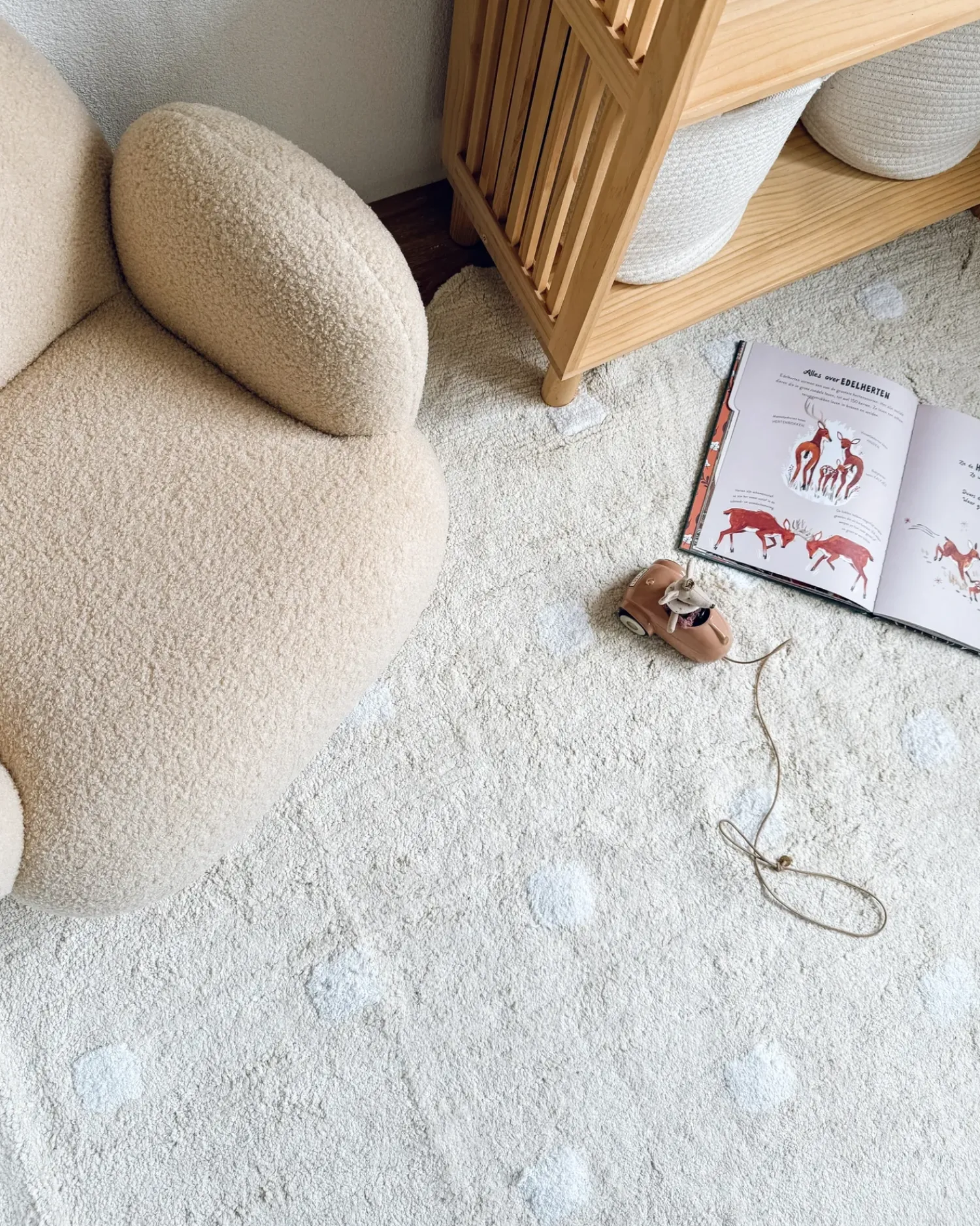 Beliani Tappeto per bambini SAREKI 140 x 200 cm Cotone Beige