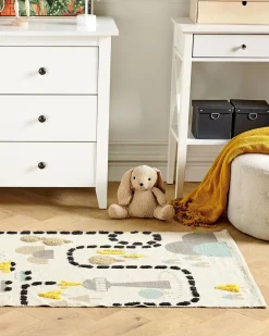Beliani Tappeto per bambini SAZAK Multicolore 80 x 150 cm Cotone Beige Blu Nero Multicolore