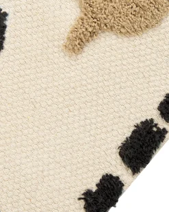 Beliani Tappeto per bambini SAZAK Multicolore 80 x 150 cm Cotone Beige Blu Nero Multicolore