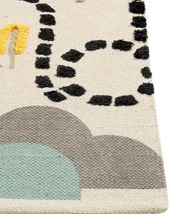Beliani Tappeto per bambini SAZAK Multicolore 80 x 150 cm Cotone Beige Blu Nero Multicolore