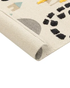 Beliani Tappeto per bambini SAZAK Multicolore 80 x 150 cm Cotone Beige Blu Nero Multicolore
