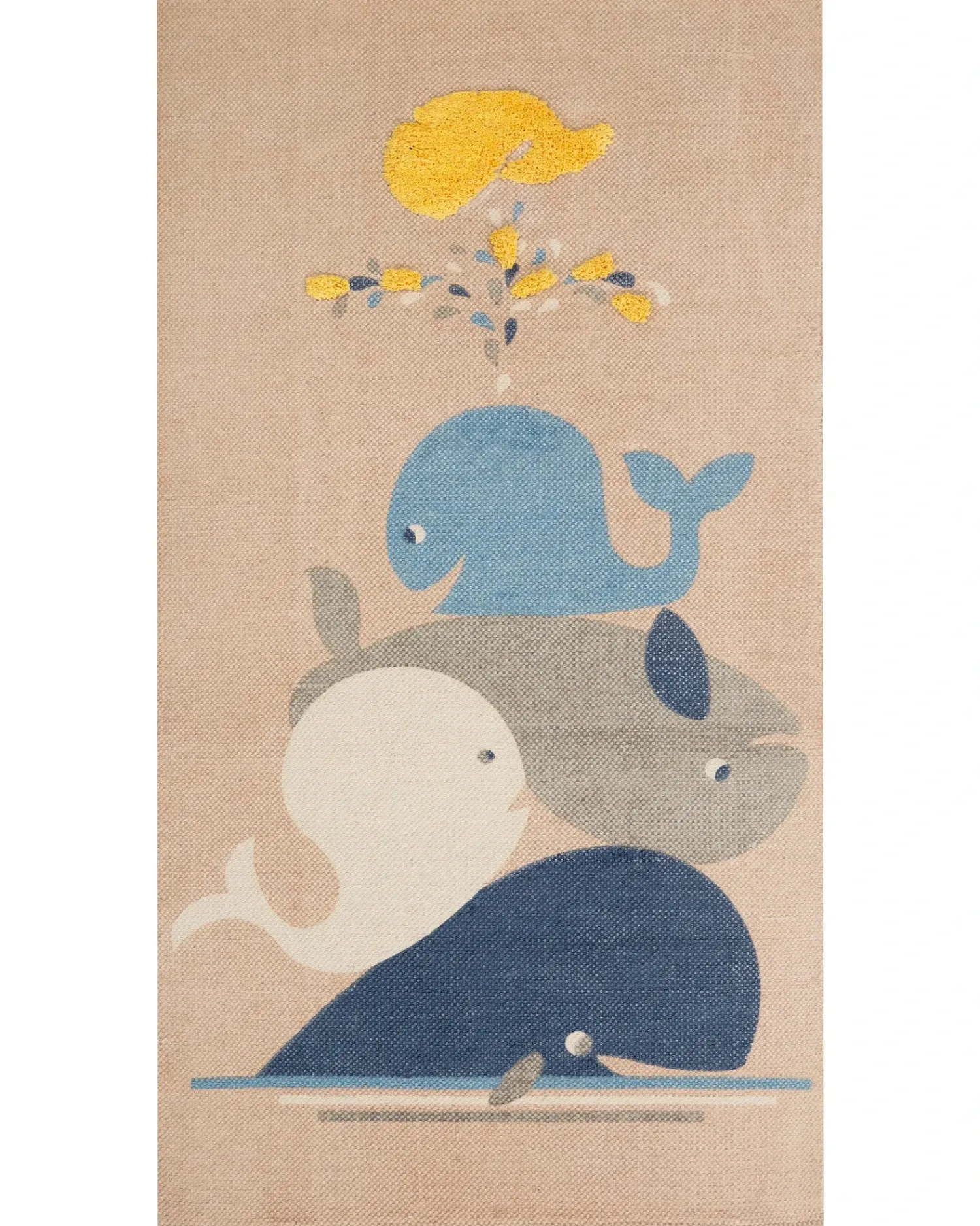 Best Beliani Tappeto per bambini SEAI Beige 80 x 150 cm Cotone Bianco Beige Blu Giallo