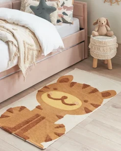 Best Beliani Tappeto per bambini SIGLI Multicolore 80 x 150 cm Cotone Beige Giallo Marrone Multicolore