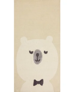 Sale Beliani Tappeto per bambini SIMAU Beige 80 x 150 cm Cotone Beige Grigio Nero