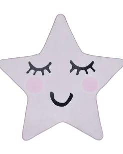 New Beliani Tappeto per bambini SIRIUS Rosa pastello 120 x 120 cm Rosa Nero