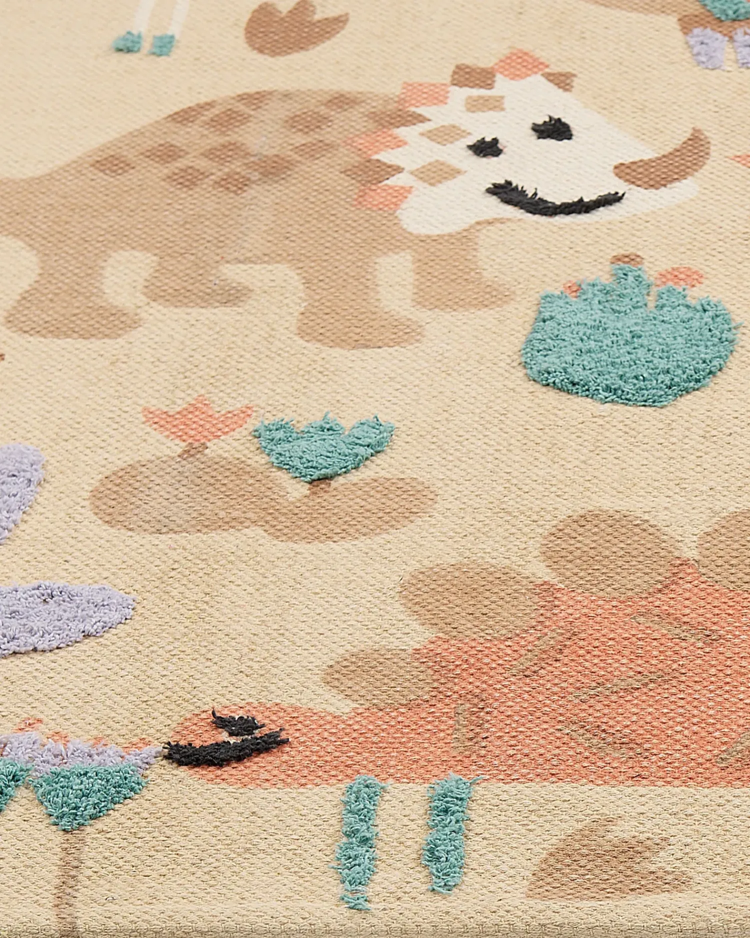 Sale Beliani Tappeto per bambini STABAT Multicolore 80 x 150 cm Cotone Arancione Blu Marrone Multicolore