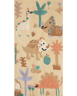 Sale Beliani Tappeto per bambini STABAT Multicolore 80 x 150 cm Cotone Arancione Blu Marrone Multicolore