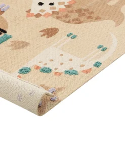 Sale Beliani Tappeto per bambini STABAT Multicolore 80 x 150 cm Cotone Arancione Blu Marrone Multicolore