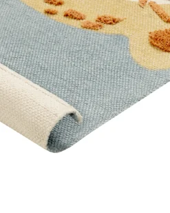 New Beliani Tappeto per bambini TANGSE Grigio 80 x 150 cm Cotone Bianco Giallo Grigio Nero