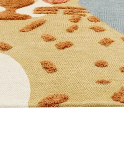 New Beliani Tappeto per bambini TANGSE Grigio 80 x 150 cm Cotone Bianco Giallo Grigio Nero