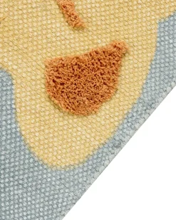 New Beliani Tappeto per bambini TANGSE Grigio 80 x 150 cm Cotone Bianco Giallo Grigio Nero