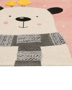 Discount Beliani Tappeto per bambini TAPAK Rosa 80 x 150 cm Cotone Beige Giallo Rosa Grigio Multicolore