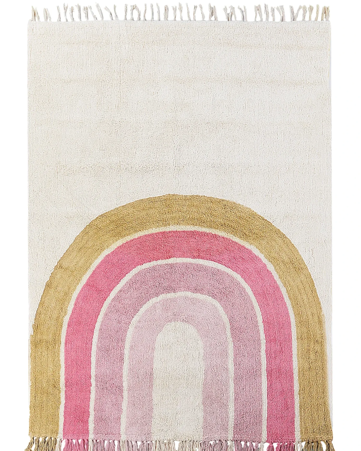 Clearance Beliani Tappeto per bambini TATARLI Rosa 140 x 200 cm Cotone Beige Giallo Rosa