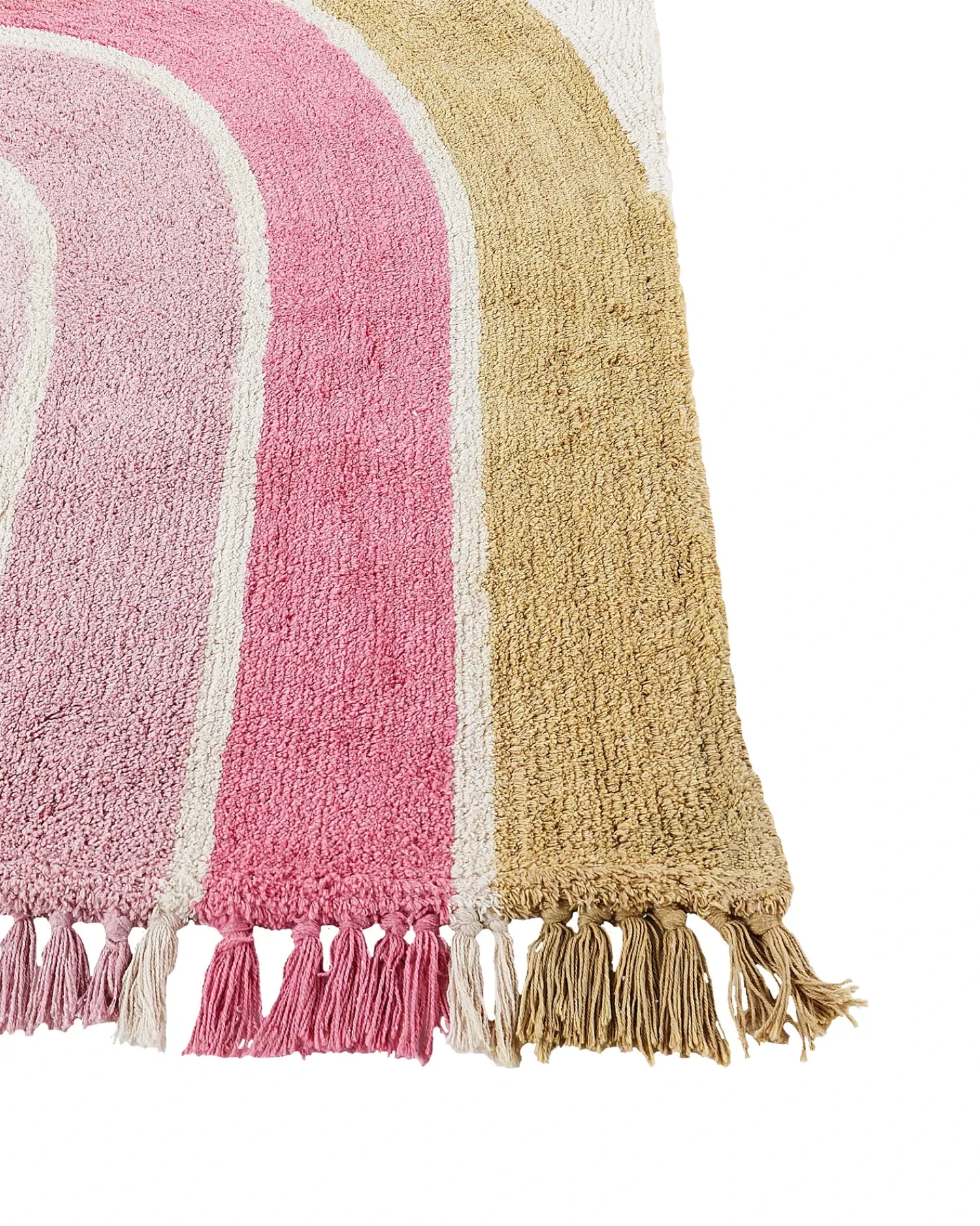 Clearance Beliani Tappeto per bambini TATARLI Rosa 140 x 200 cm Cotone Beige Giallo Rosa