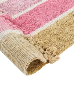 Clearance Beliani Tappeto per bambini TATARLI Rosa 140 x 200 cm Cotone Beige Giallo Rosa