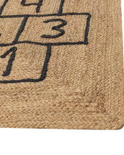 Outlet Beliani Tappeto per bambini TAVASA Naturale 150 x 60 cm Iuta Naturale Nero