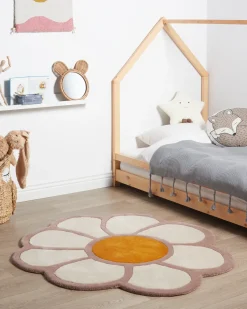 Discount Beliani Tappeto per bambini THUMBELINA Bianco sporco ø 120 cm Lana Multicolore