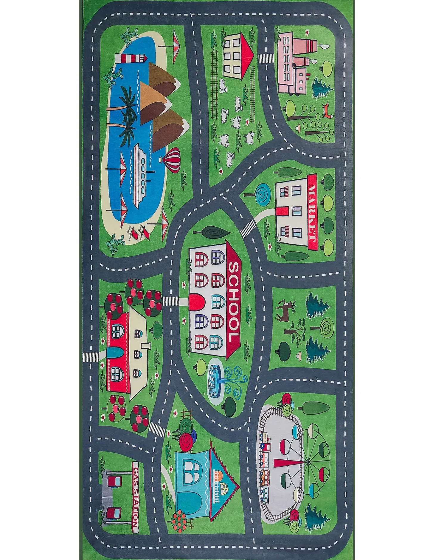 Sale Beliani Tappeto per bambini TUTAK Verde 80 x 150 cm Verde Multicolore