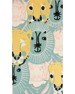 Hot Beliani Tappeto per bambini TUTUT Multicolore 80 x 150 cm Cotone Blu Giallo Nero Multicolore Rosa