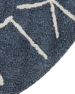 Hot Beliani Tappeto per bambini VURGUN Blu scuro ø 120 cm Cotone Bianco Blu